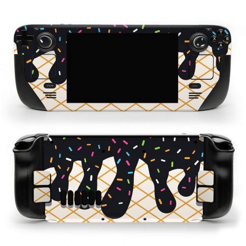 Black Ice Cream Drip Valve Steam Deck Skin