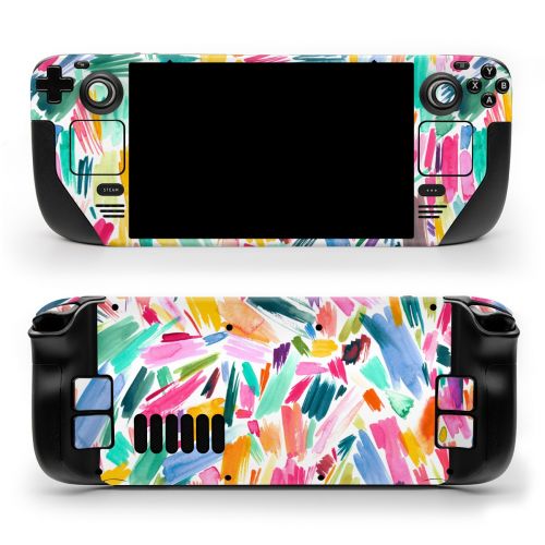 Watercolor Colorful Brushstrokes Valve Steam Deck Skin