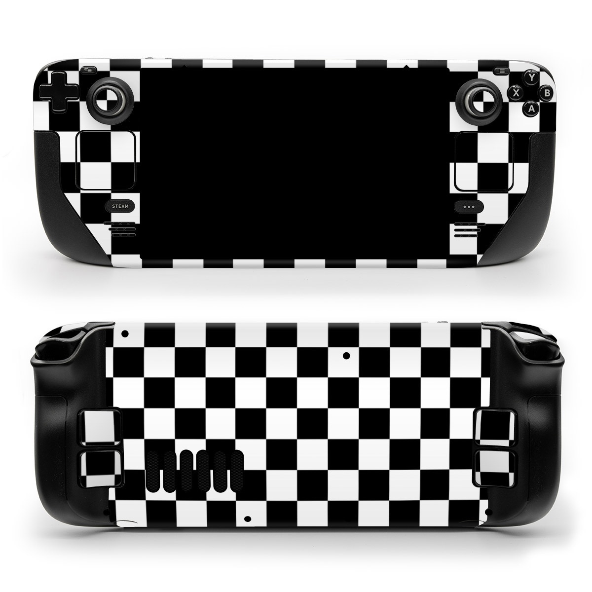 Valve Steam Deck Skin design of Black, Photograph, Games, Pattern, Indoor games and sports, Black-and-white, Line, Design, Recreation, Square, with black, white colors