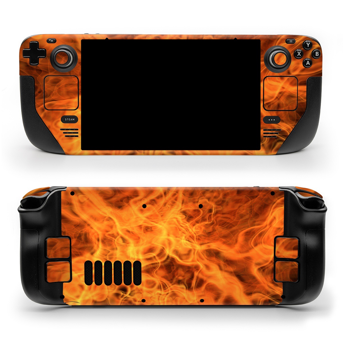 Valve Steam Deck Skin design of Flame, Fire, Heat, Orange, with red, orange, black colors