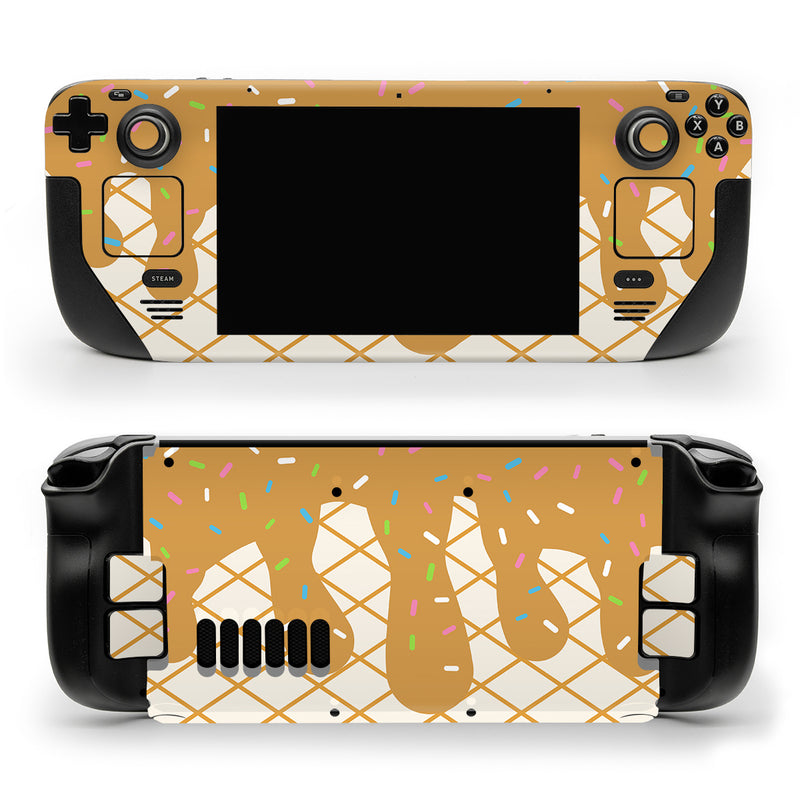 Valve Steam Deck Skin design of Graphics, Child art, Wrapping Paper, Pattern, with white, brown, yellow, green, orange, pink, blue colors