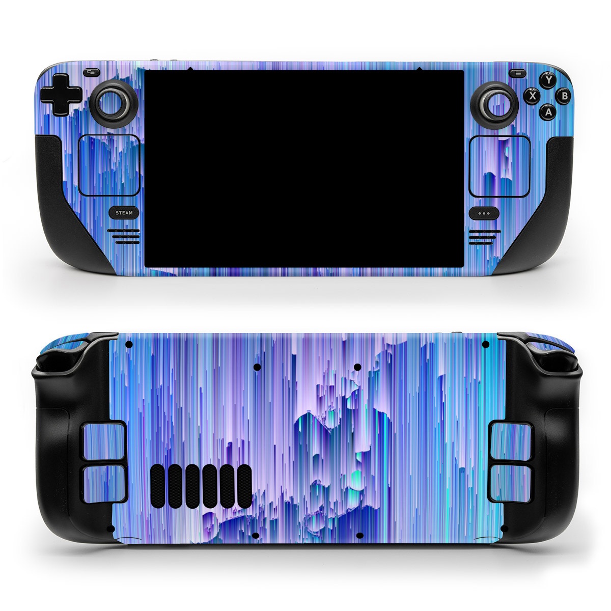 Valve Steam Deck Skin design of Blue, Purple, Lavender, Ice, with blue, purple colors