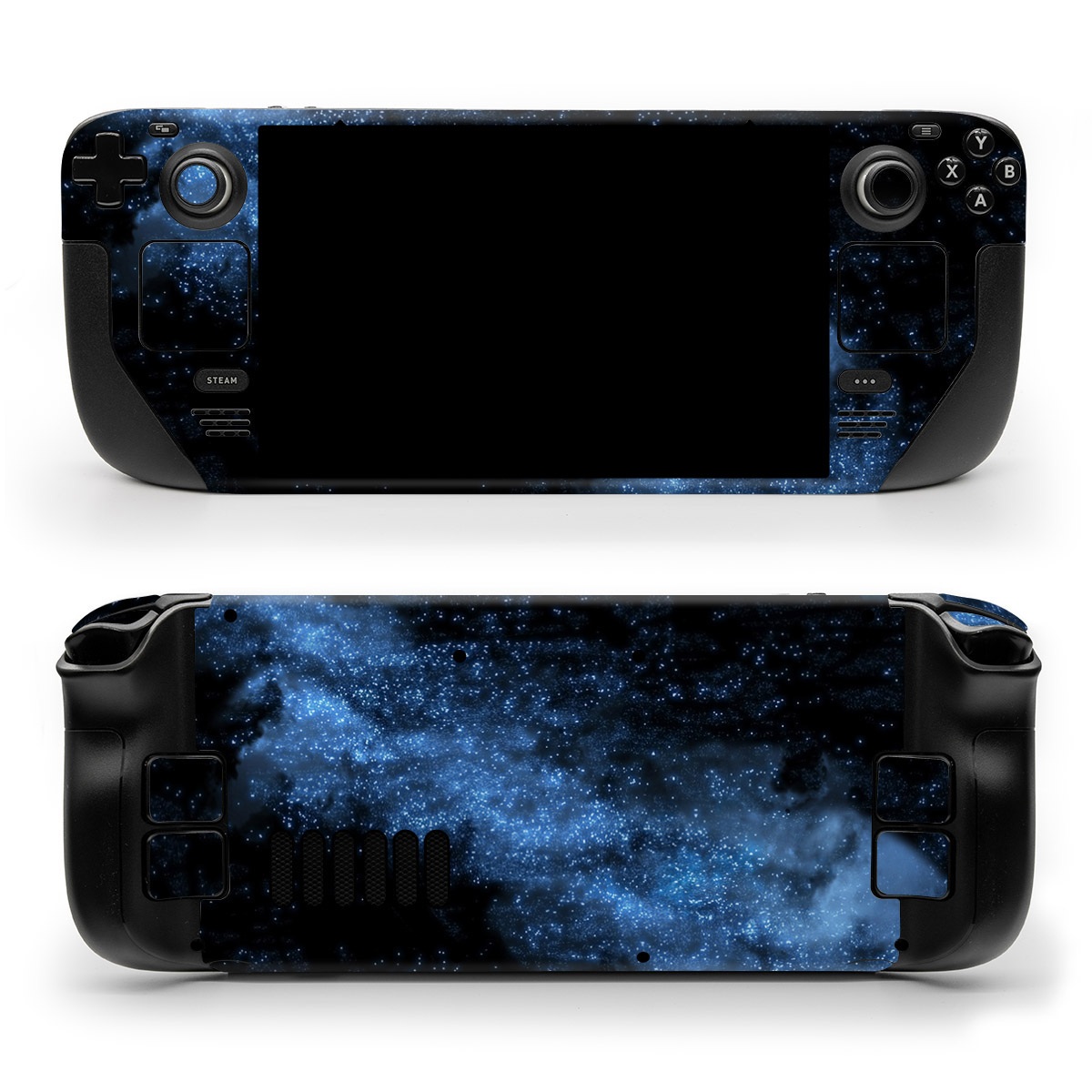 Valve Steam Deck Skin design of Sky, Atmosphere, Black, Blue, Outer space, Atmospheric phenomenon, Astronomical object, Darkness, Universe, Space, with black, blue colors