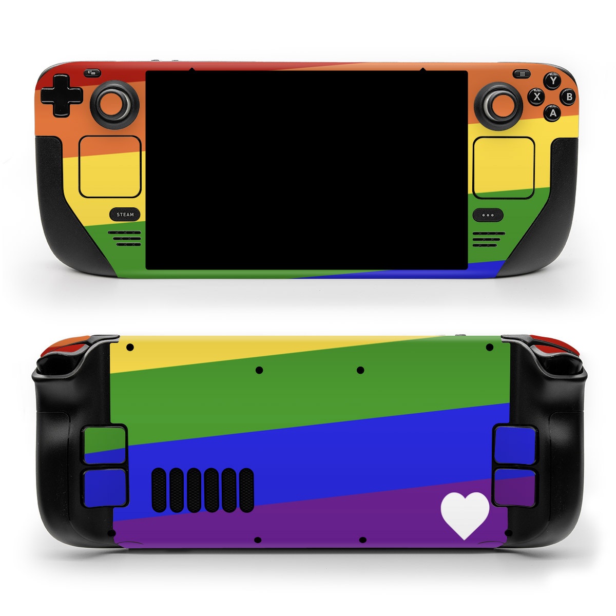 Valve Steam Deck Skin design of Yellow, Colorfulness, Line, Magenta, Tints and shades, with white, blue, purple, green, yellow, orange, red colors