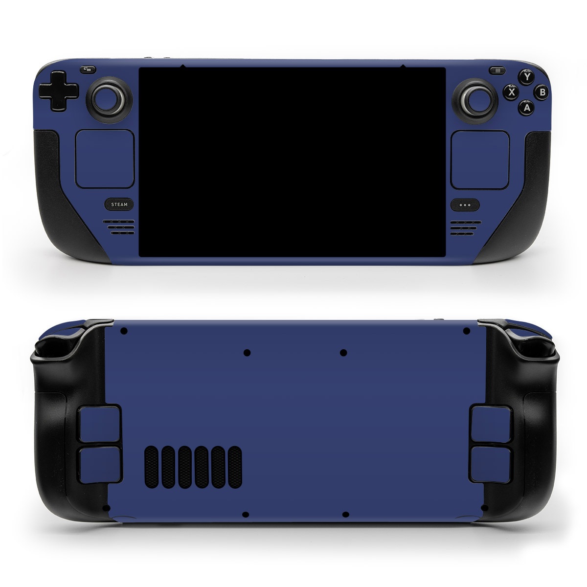 Valve Steam Deck Skin design of Blue, Azure, Violet, Electric blue, Pattern, Font, Magenta, Cumulus, Circle, Rectangle, with blue colors