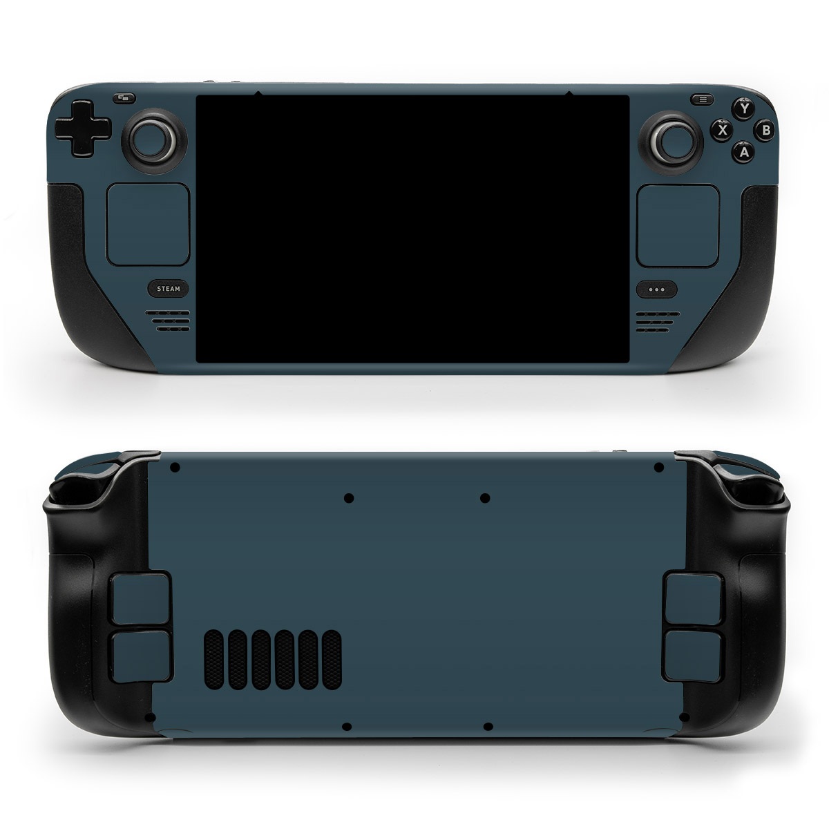 Valve Steam Deck Skin design of Electric blue, Pattern, Font, Circle, Cumulus, Darkness, Midnight, Magenta, Horizon, Rectangle, with blue, gray colors