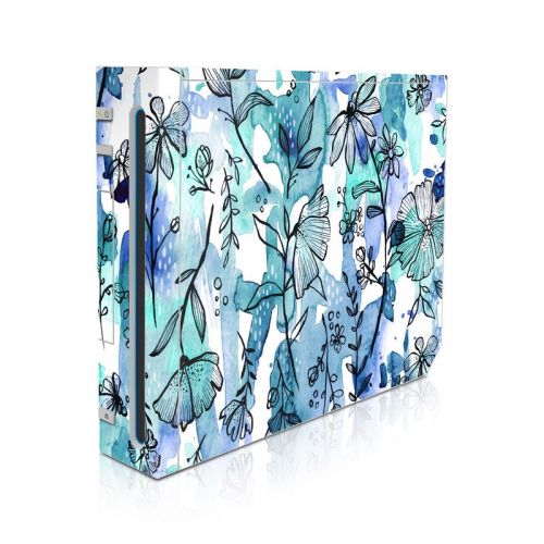 Blue Ink Floral Wii Skin