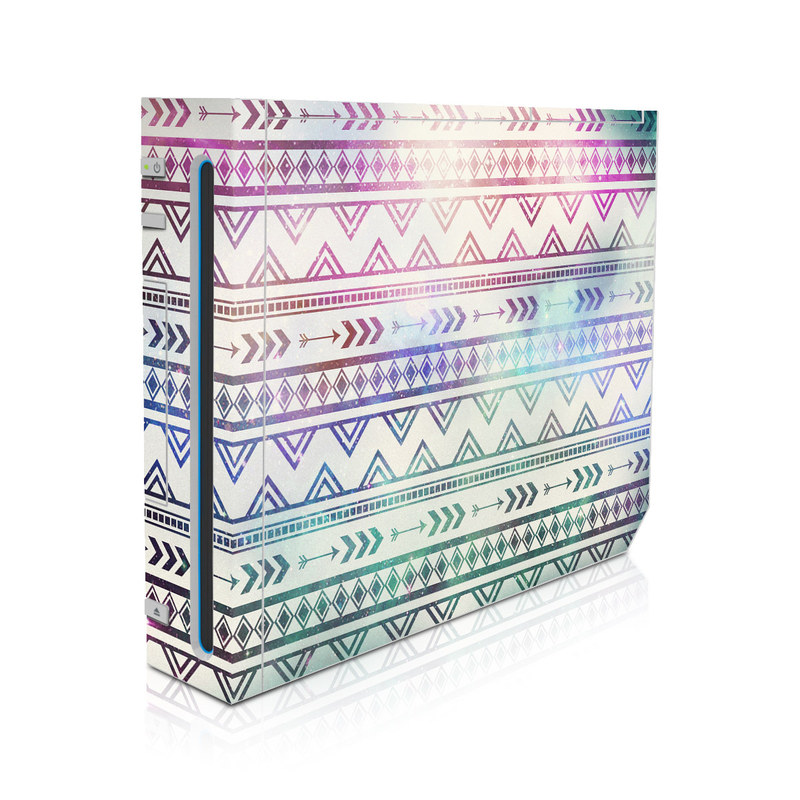 Wii Skin design of Pattern, Line, Teal, Design, Textile, with gray, pink, yellow, blue, black, purple colors