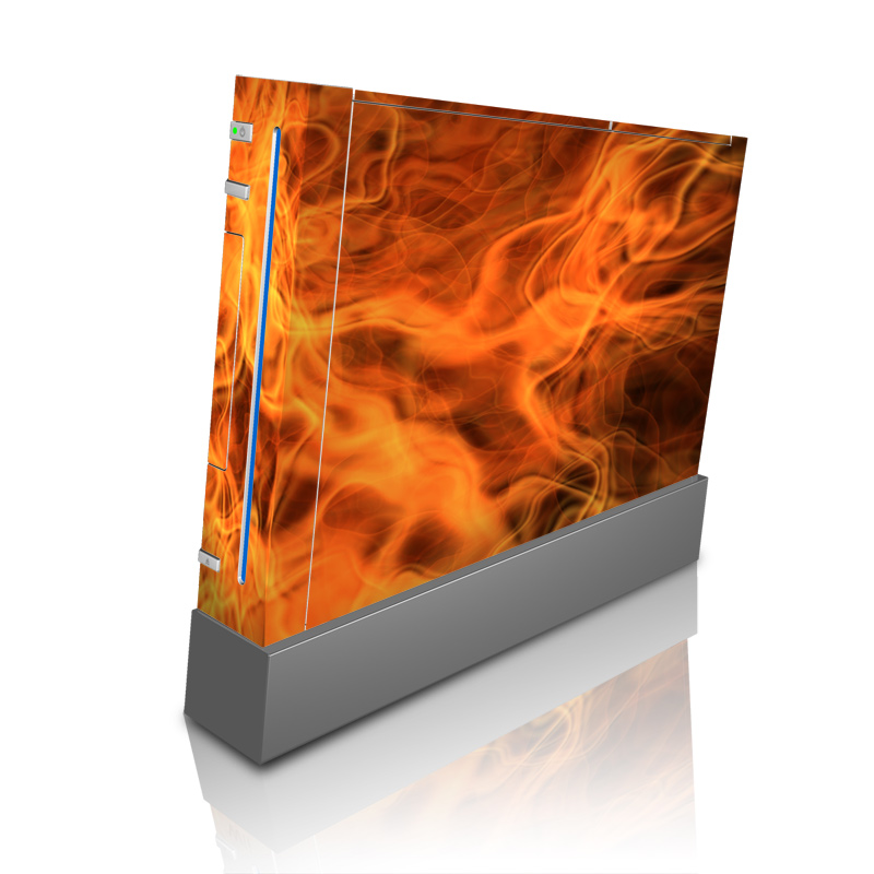 Wii Skin design of Flame, Fire, Heat, Orange, with red, orange, black colors