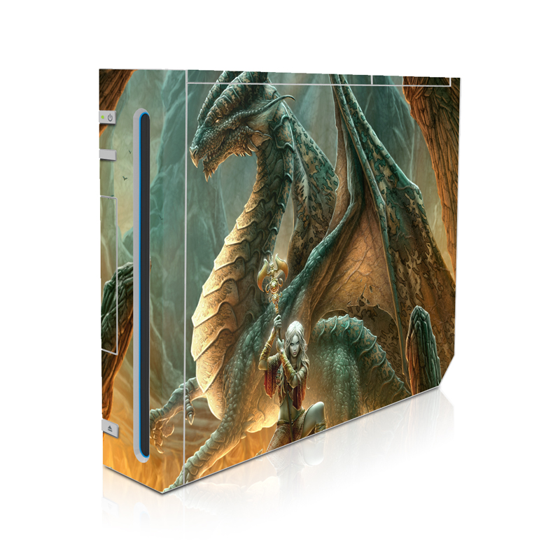 Wii Skin design of Dragon, Cg artwork, Mythology, Fictional character, Mythical creature, Art, Illustration, Cryptid, Sculpture, Demon, with black, green, red, gray, blue colors