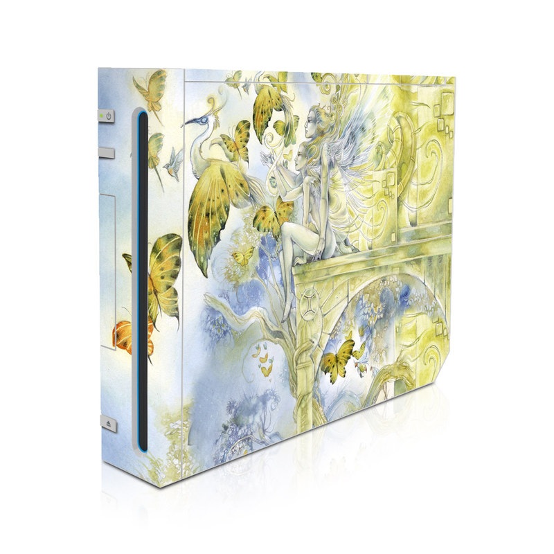 Wii Skin design of Illustration, Watercolor paint, Art, Painting, Plant, with gray, green, yellow, purple, black colors