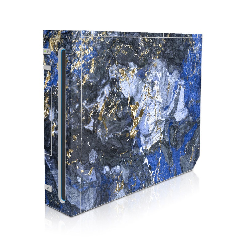 Wii Skin design of Blue, Water, Cobalt blue, Rock, Painting, Geology, Electric blue, Mineral, Pattern, Acrylic paint, with black, blue, yellow, white, gray colors