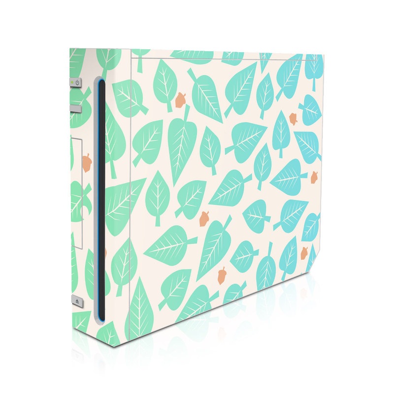 Wii Skin design of Aqua, Pattern, Turquoise, Teal, Wrapping paper, Design, Wallpaper, with yellow, green, orange colors