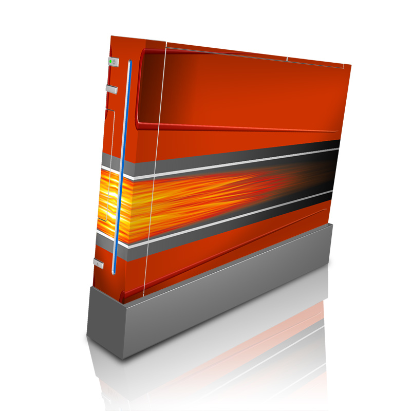 Wii Skin design of Orange, Red, Line, Material property, Rectangle, Automotive lighting, with red, black, orange, gray colors