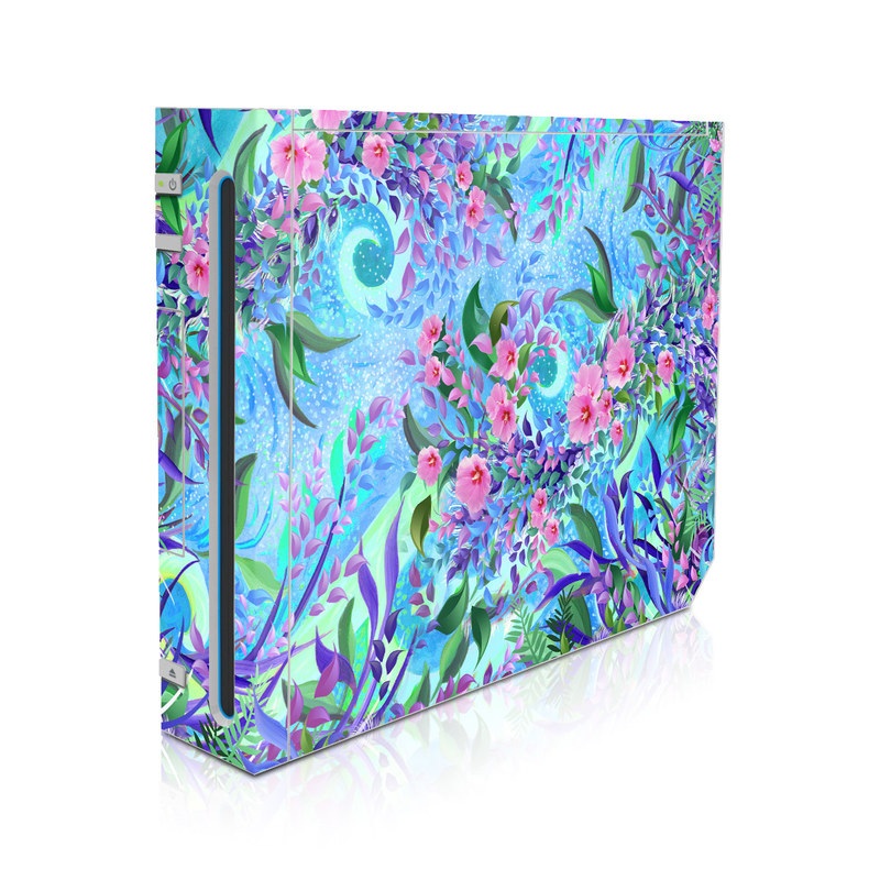 Wii Skin design of Psychedelic art, Pattern, Lilac, Purple, Art, Pink, Design, Fractal art, Visual arts, Organism, with gray, blue, purple colors