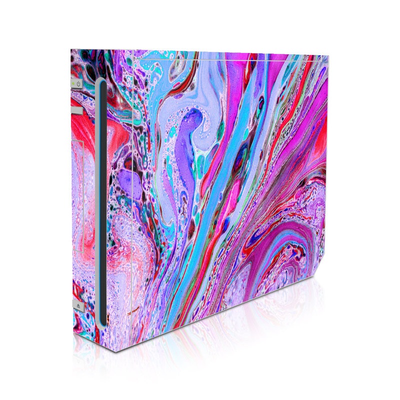 Wii Skin design of Pink, Purple, Pattern, Design, Visual arts, Art, Psychedelic art, Magenta, Acrylic paint, Colorfulness, with pink, purple, blue, green colors
