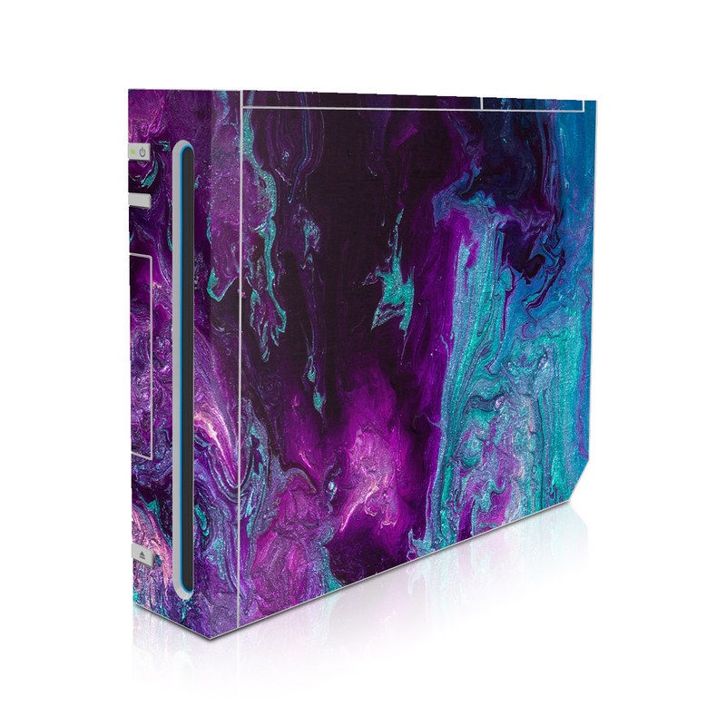 Wii Skin design of Blue, Purple, Violet, Water, Turquoise, Aqua, Pink, Magenta, Teal, Electric blue, with blue, purple, black colors