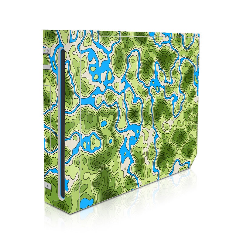 Wii Skin design of Botany, Azure, Organism, Vegetation, Aqua, Terrestrial plant, Symmetry, Electric blue, Pattern, Art, with green, blue colors