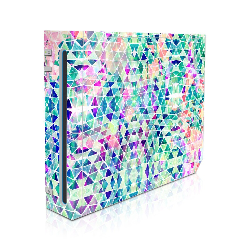 Wii Skin design of Pattern, Aqua, Line, Teal, Purple, Turquoise, Design, with white, blue, purple, orange, green colors