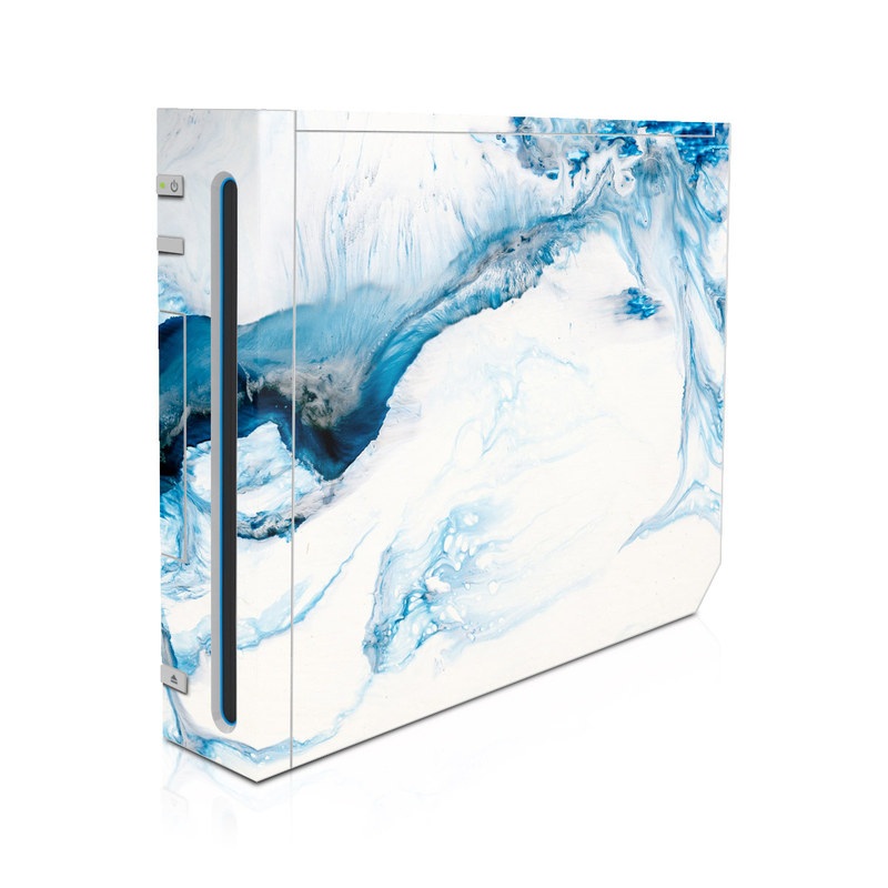 Wii Skin design of Glacial landform, Blue, Water, Glacier, Sky, Arctic, Ice cap, Watercolor paint, Drawing, Art, with white, blue, black colors