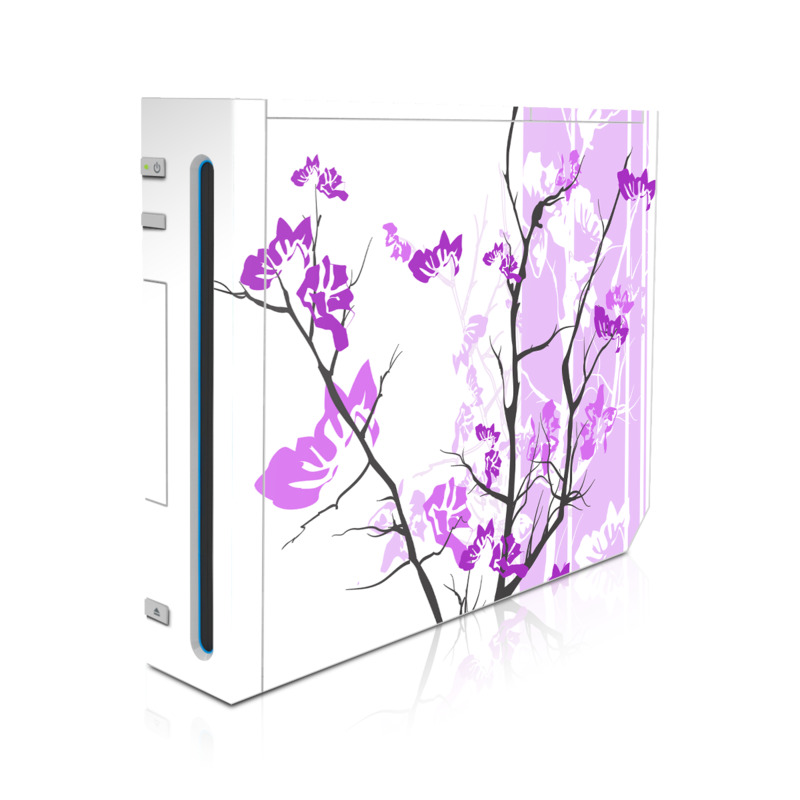 Wii Skin design of Branch, Purple, Violet, Lilac, Lavender, Plant, Twig, Flower, Tree, Wildflower, with white, purple, gray, pink, black colors