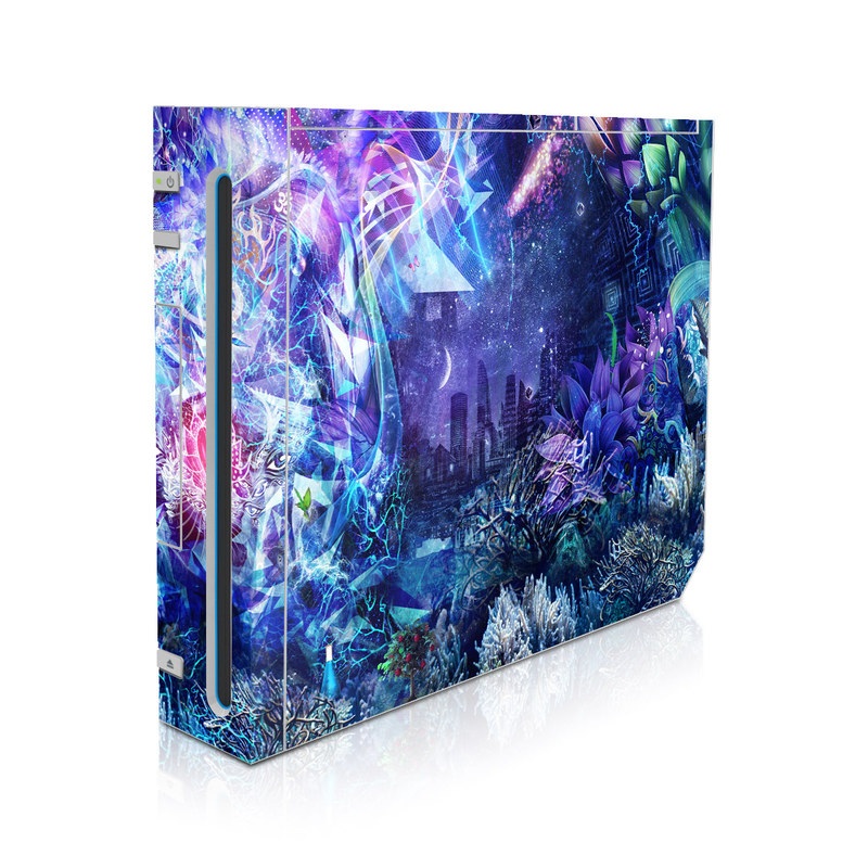 Wii Skin design of Blue, Purple, Violet, Lavender, Majorelle blue, Psychedelic art, Electric blue, Organism, Art, Design, with blue, green, purple, red, pink colors