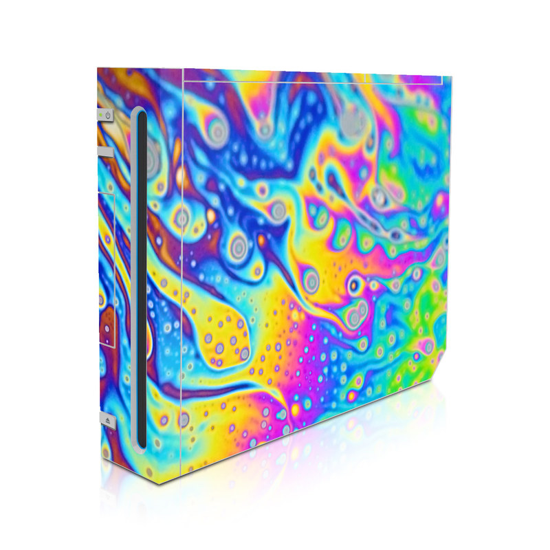 Wii Skin design of Psychedelic art, Blue, Pattern, Art, Visual arts, Water, Organism, Colorfulness, Design, Textile, with gray, blue, orange, purple, green colors