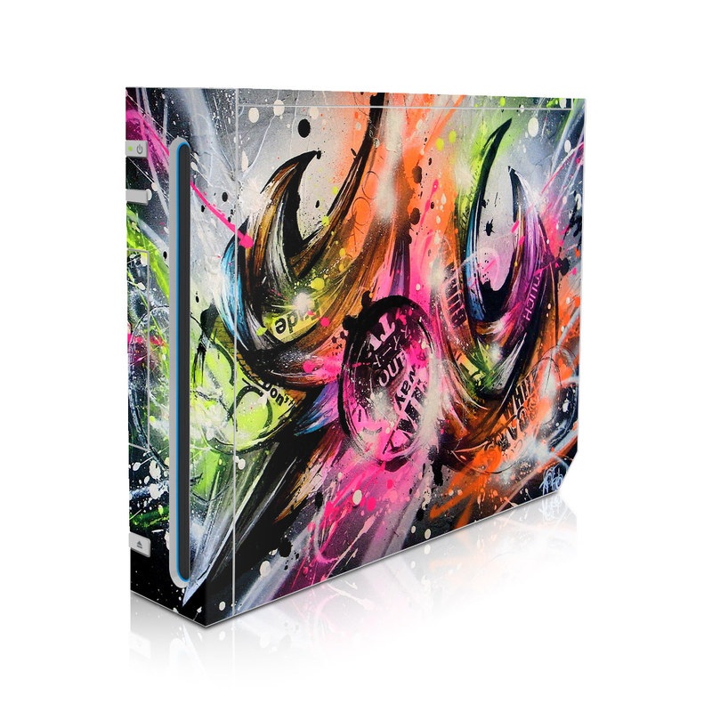 Wii Skin design of Graphic design, Fractal art, Art, Illustration, Design, Graphics, Cg artwork, Font, Visual arts, Pattern, with black, gray, red, green, purple, blue colors