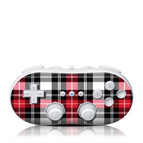 Red Plaid Wii Classic Controller Skin