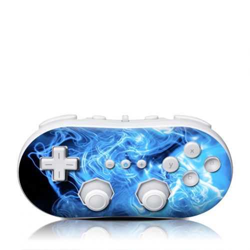 Blue Quantum Waves Wii Classic Controller Skin