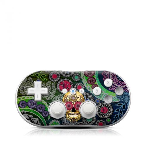 Sugar Skull Paisley Wii Classic Controller Skin