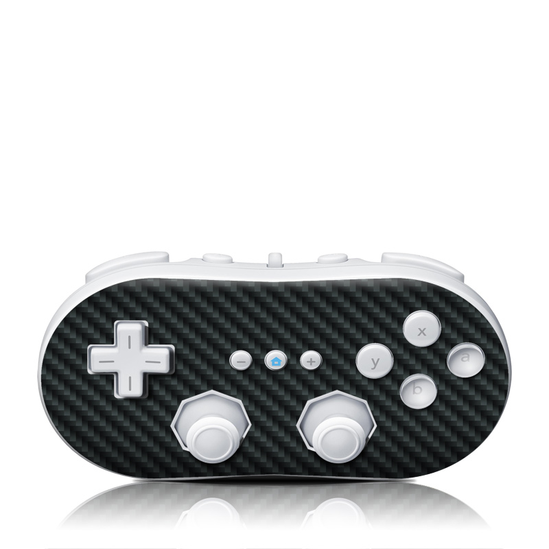 Wii Classic Controller Skin design of Green, Black, Blue, Pattern, Turquoise, Carbon, Textile, Metal, Mesh, Woven fabric, with black colors