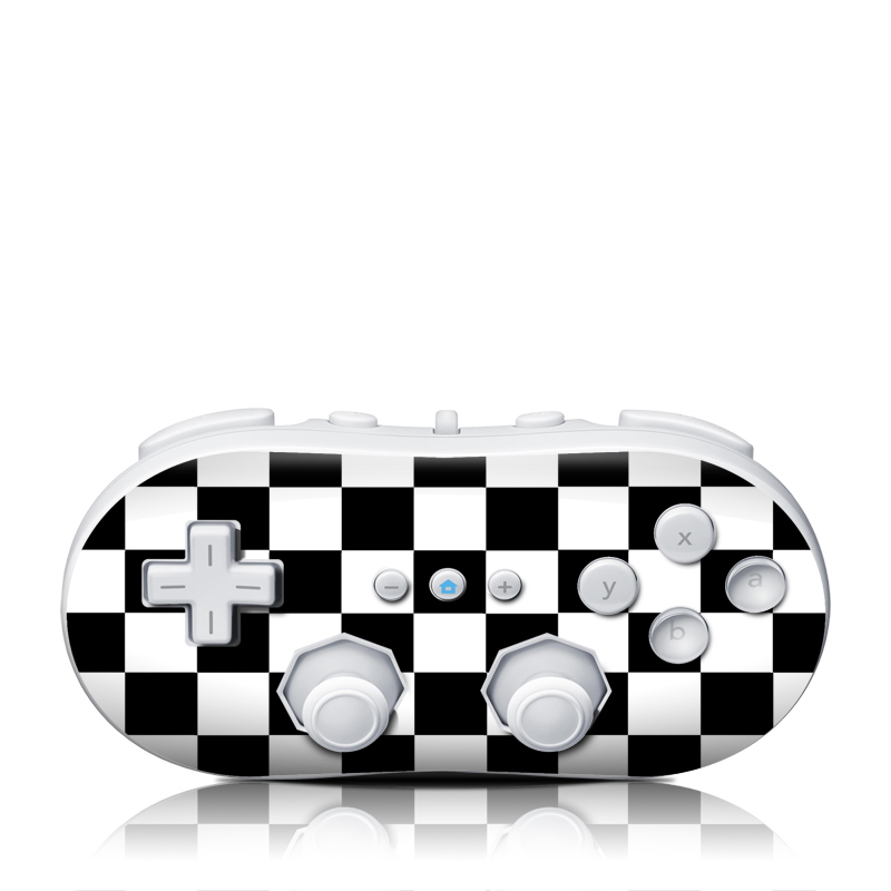 Wii Classic Controller Skin design of Black, Photograph, Games, Pattern, Indoor games and sports, Black-and-white, Line, Design, Recreation, Square, with black, white colors