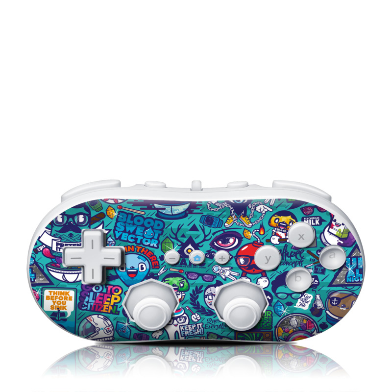 Wii Classic Controller Skin design of Art, Visual arts, Illustration, Graphic design, Psychedelic art, with blue, black, gray, red, green colors
