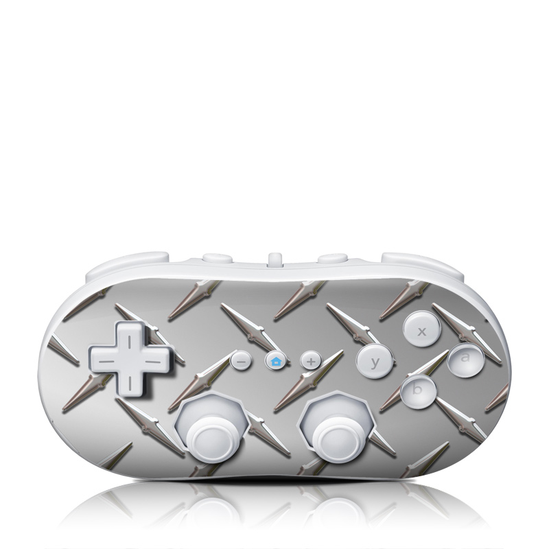 Wii Classic Controller Skin design of Pattern, Metal, Line, Design, Steel, Parallel, Tile, Beige, Flooring, with gray colors