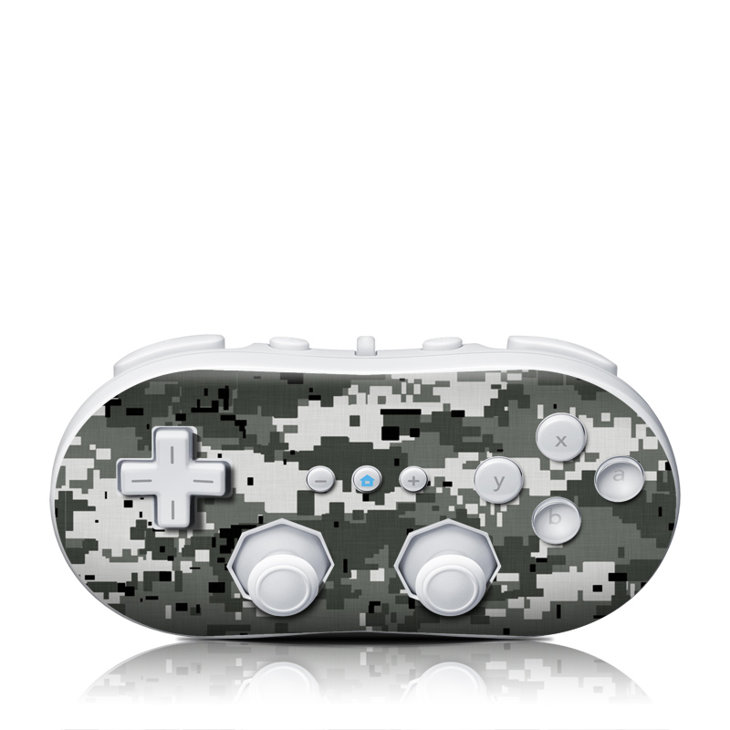Wii Classic Controller Skin design of Military camouflage, Pattern, Camouflage, Design, Uniform, Metal, Black-and-white, with black, gray colors