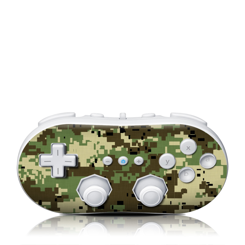 Wii Classic Controller Skin design of Military camouflage, Pattern, Camouflage, Green, Uniform, Clothing, Design, Military uniform, with black, gray, green colors