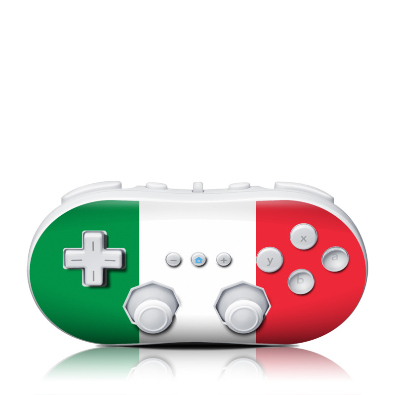 Wii Classic Controller Skin design of Green, Red, Pink, Turquoise, Material property, Magenta, Font, Rectangle, Pattern, Graphic design, with white, red, green colors