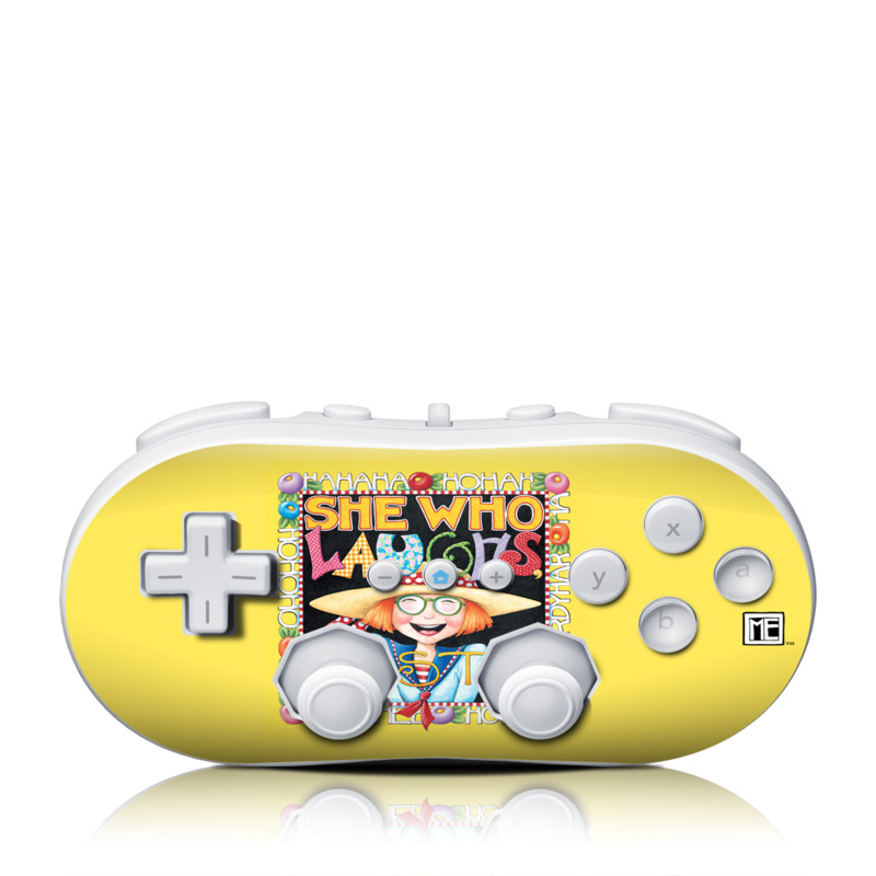 Wii Classic Controller Skin design of Text, with orange, black, gray, green, red, pink colors