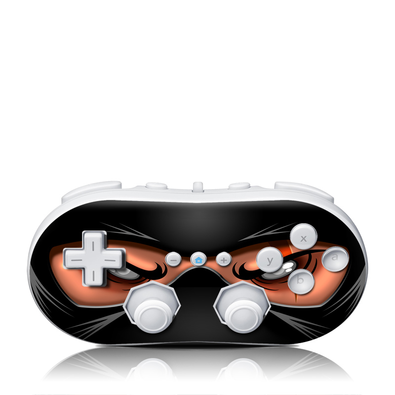 Wii Classic Controller Skin design of Cartoon, Eye, Organ, Anime, Illustration, Mouth, Fictional character, Animation, Graphic design, Cg artwork, with black, red, green, pink, orange, gray colors