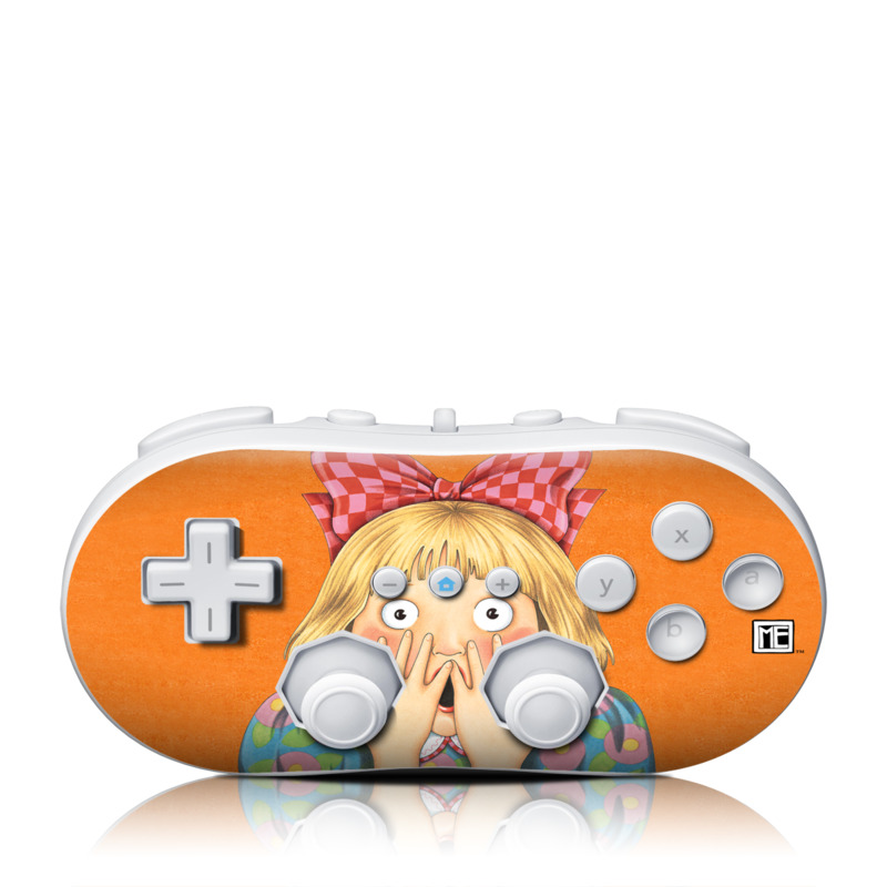 Wii Classic Controller Skin design of Cartoon, Nose, Illustration, Poster, Art, Fiction, Book cover, Happy, Gesture, with orange, pink, gray, green, red, white colors