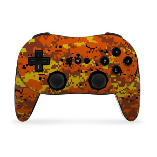 Digital Orange Camo Wii Classic Controller Pro Skin