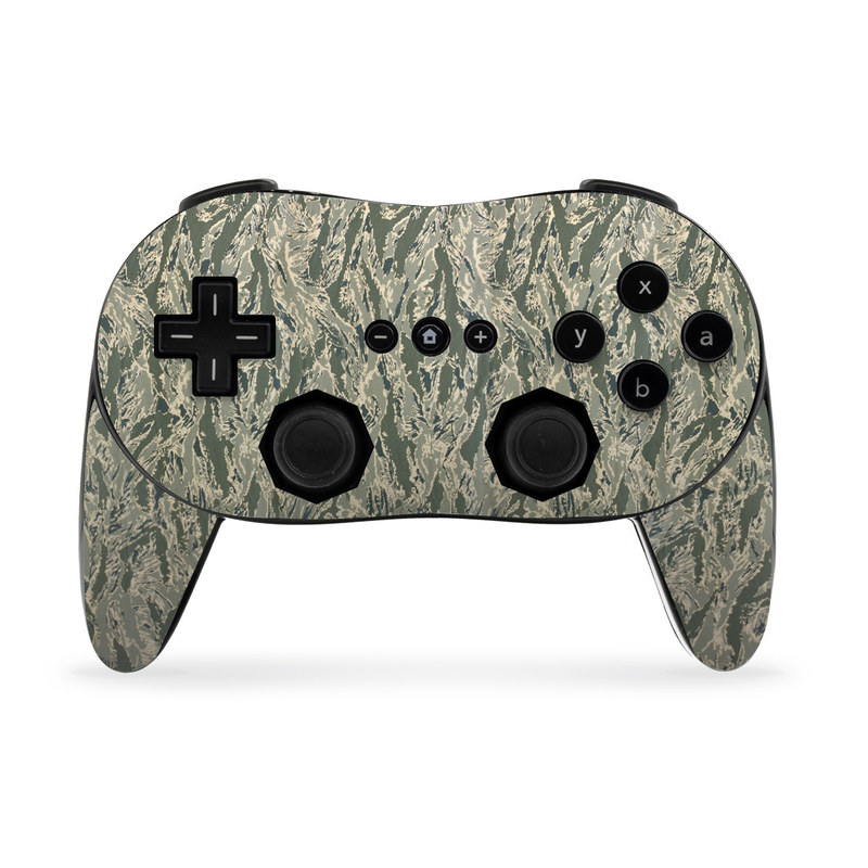 Wii Classic Controller Pro Skin design of Pattern, Grass, Plant, with gray, green colors