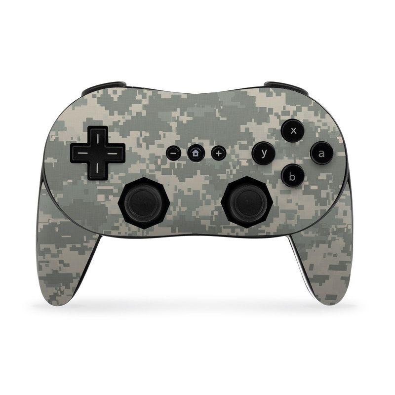 Wii Classic Controller Pro Skin design of Military camouflage, Green, Pattern, Uniform, Camouflage, Design, Wallpaper, with gray, green colors