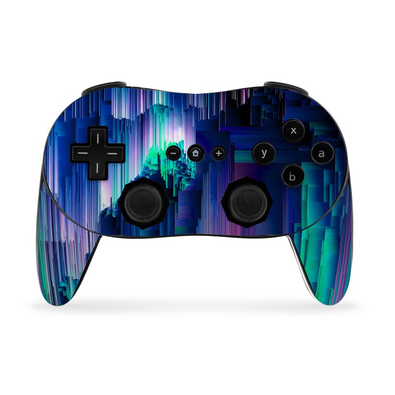 Wii Classic Controller Pro Skin design of Blue, Green, Light, Colorfulness, with blue, purple, pink, white colors