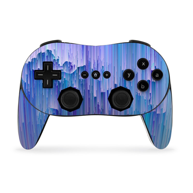 Wii Classic Controller Pro Skin design of Blue, Purple, Lavender, Ice, with blue, purple colors