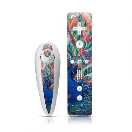 Coral Peacock Wii Nunchuk/Remote Skin