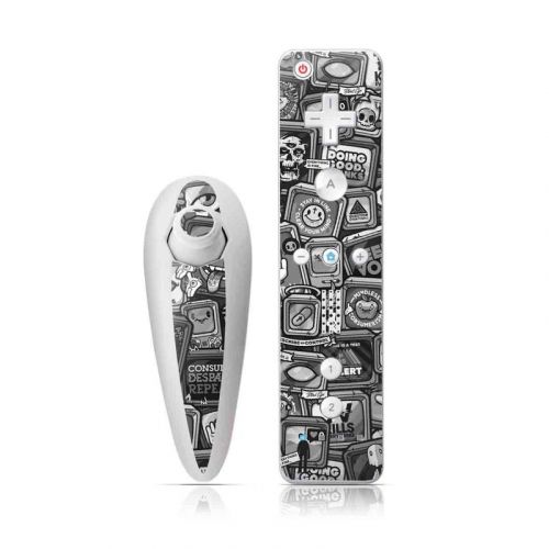 Distraction Tactic B&W Wii Nunchuk/Remote Skin