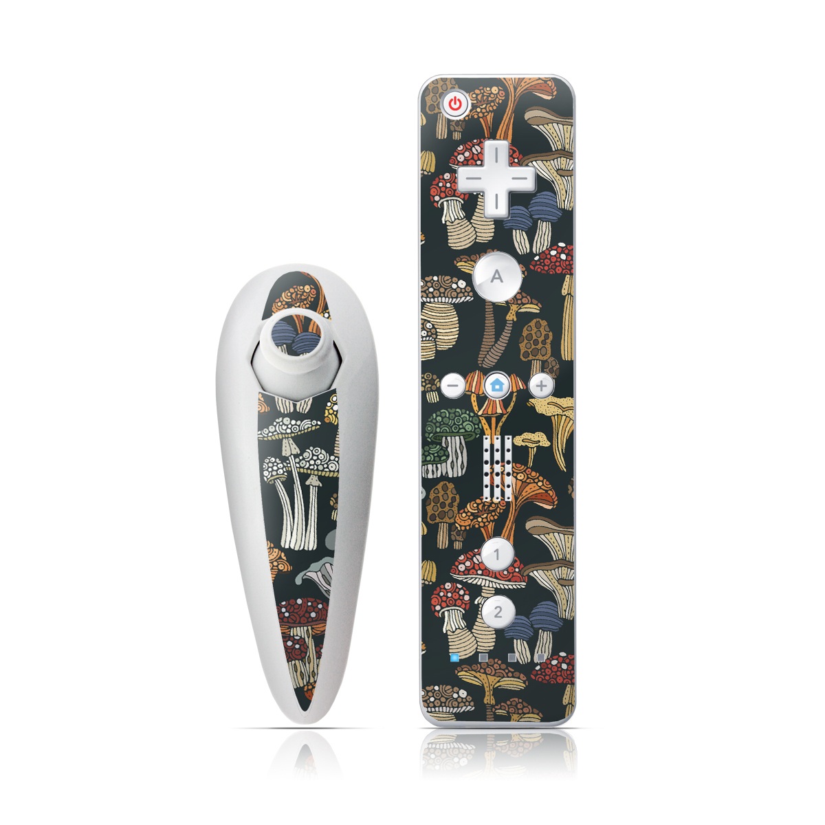 Wii Nunchuk Remote Skin design of Brown, Textile, Sleeve, Art, Font, Pattern, Collage, Painting, Illustration, Event, with black, white, blue, red, yellow, orange colors
