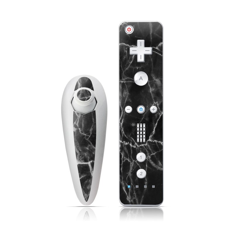 Wii Nunchuk Remote Skin design of Black, White, Nature, Black-and-white, Monochrome photography, Branch, Atmosphere, Atmospheric phenomenon, Tree, Sky, with black, white colors
